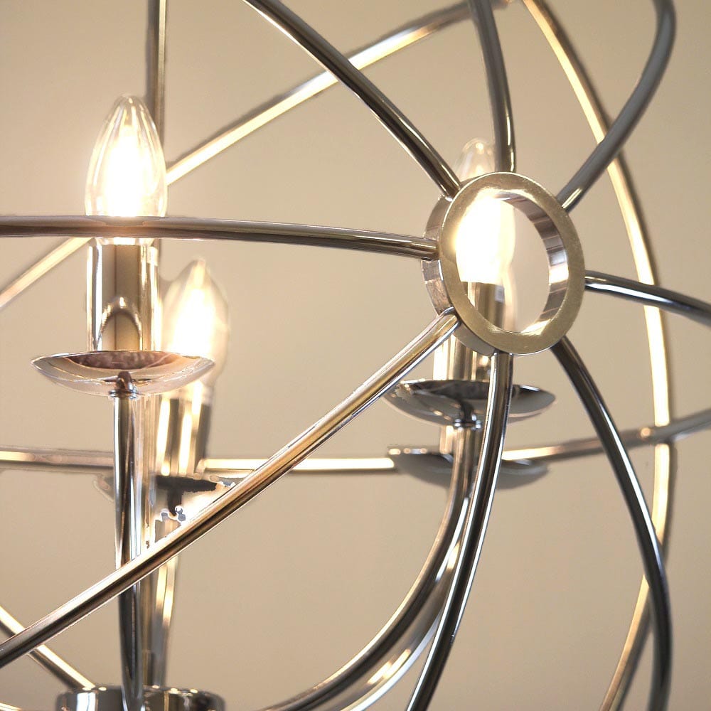 Orion 6 Light Chrome Spherical Chandelier