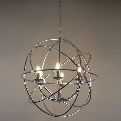 Orion 6 Light Chrome Spherical Chandelier