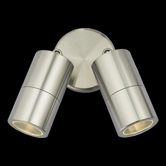 Ortega Outdoor 2 Light Wall Spotlight Aluminium IP65