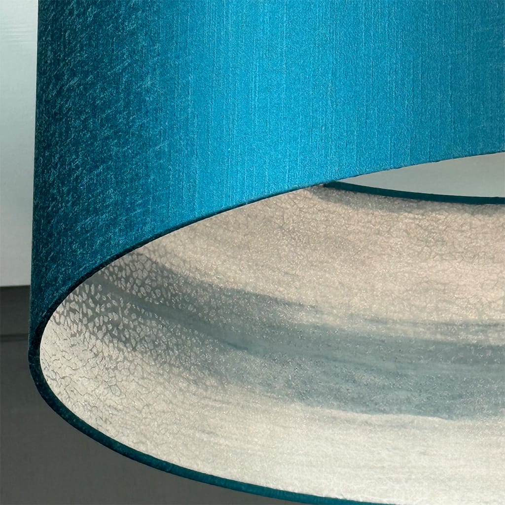 Otter Ferry Wallpaper Lined Pendant Shade with Carnaby Teal