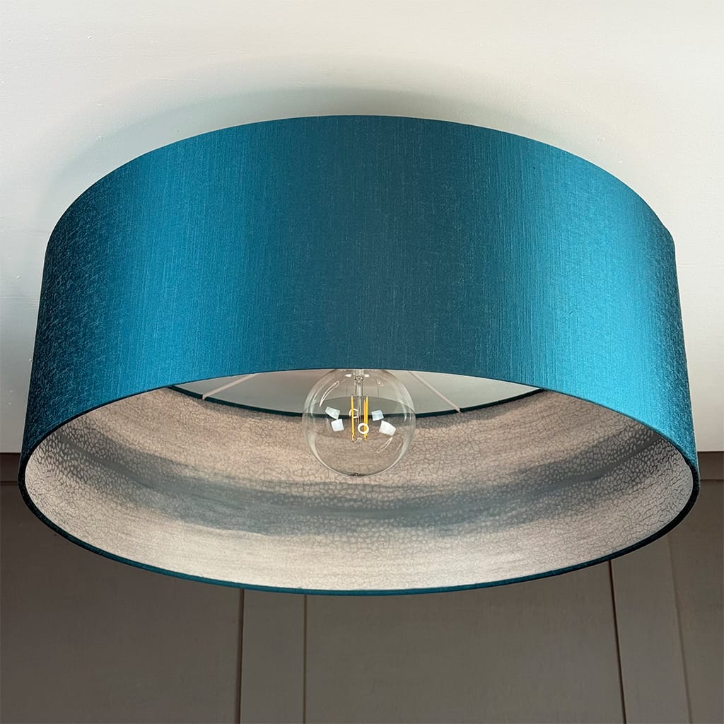 Otter Ferry Wallpaper Lined Pendant Shade with Carnaby Teal