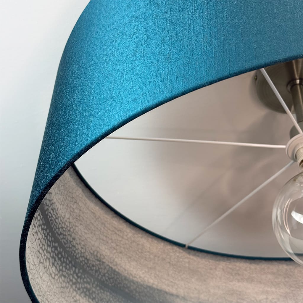 Otter Ferry Wallpaper Lined Pendant Shade with Carnaby Teal