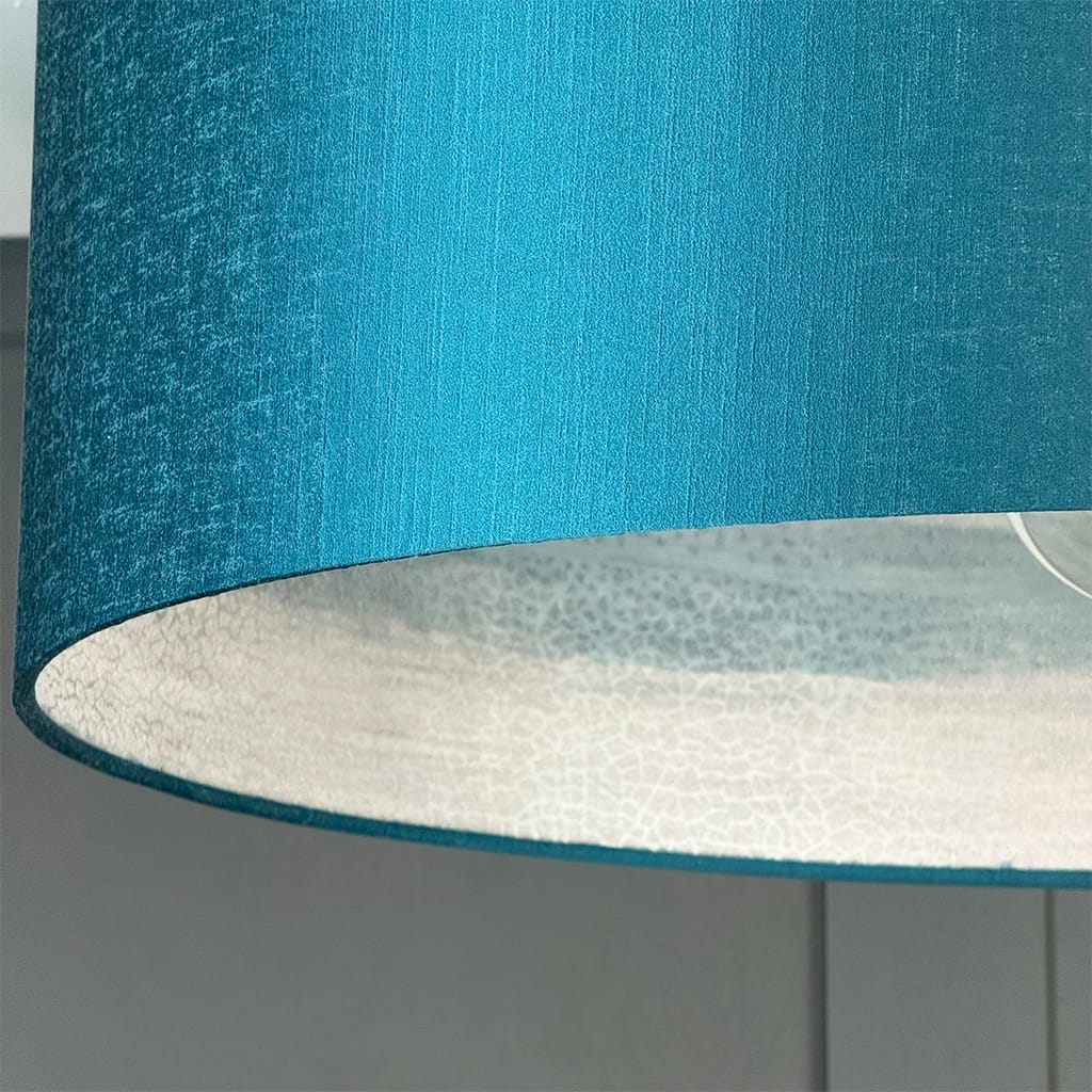 Otter Ferry Wallpaper Lined Pendant Shade with Carnaby Teal