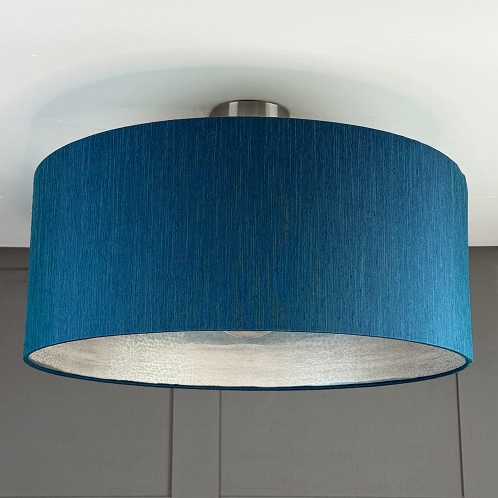 Otter Ferry Wallpaper Lined Pendant Shade with Tussah Sapphire