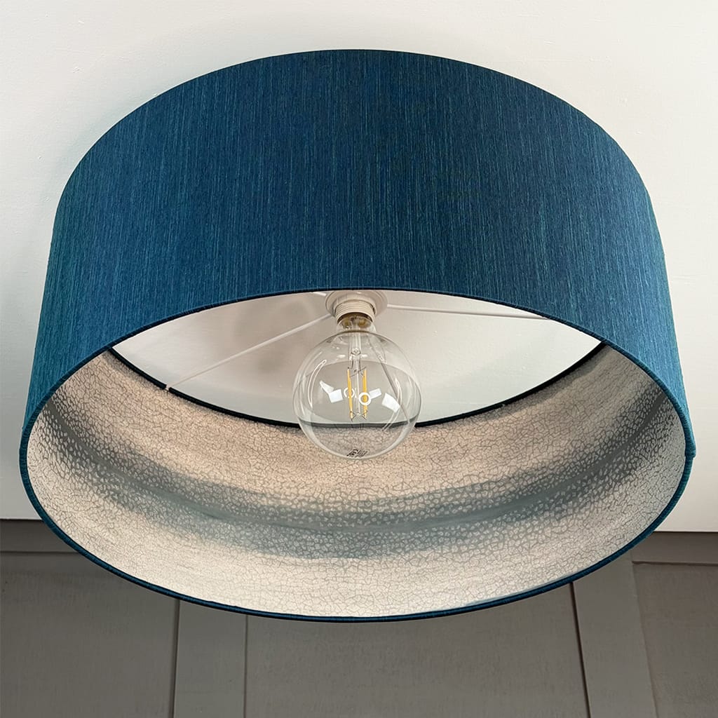 Otter Ferry Wallpaper Lined Pendant Shade with Tussah Sapphire