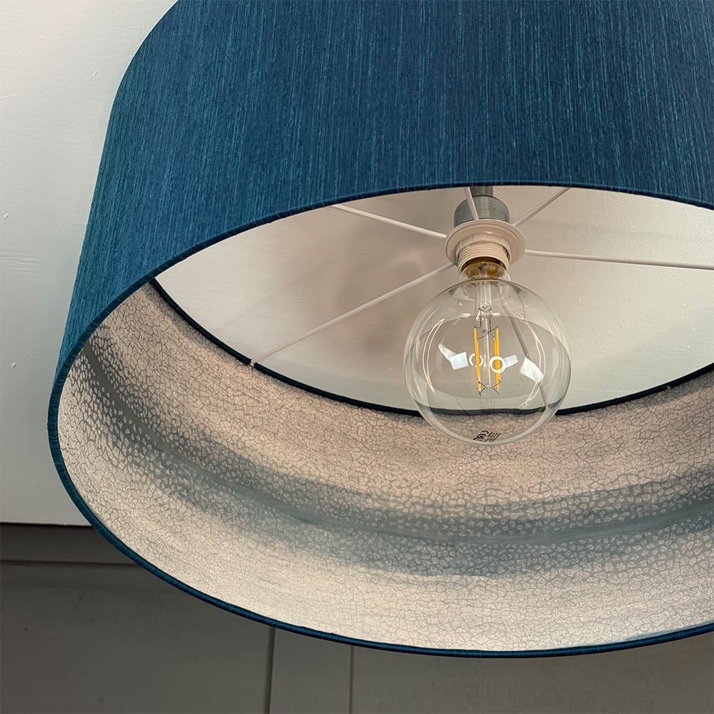 Otter Ferry Wallpaper Lined Pendant Shade with Tussah Sapphire