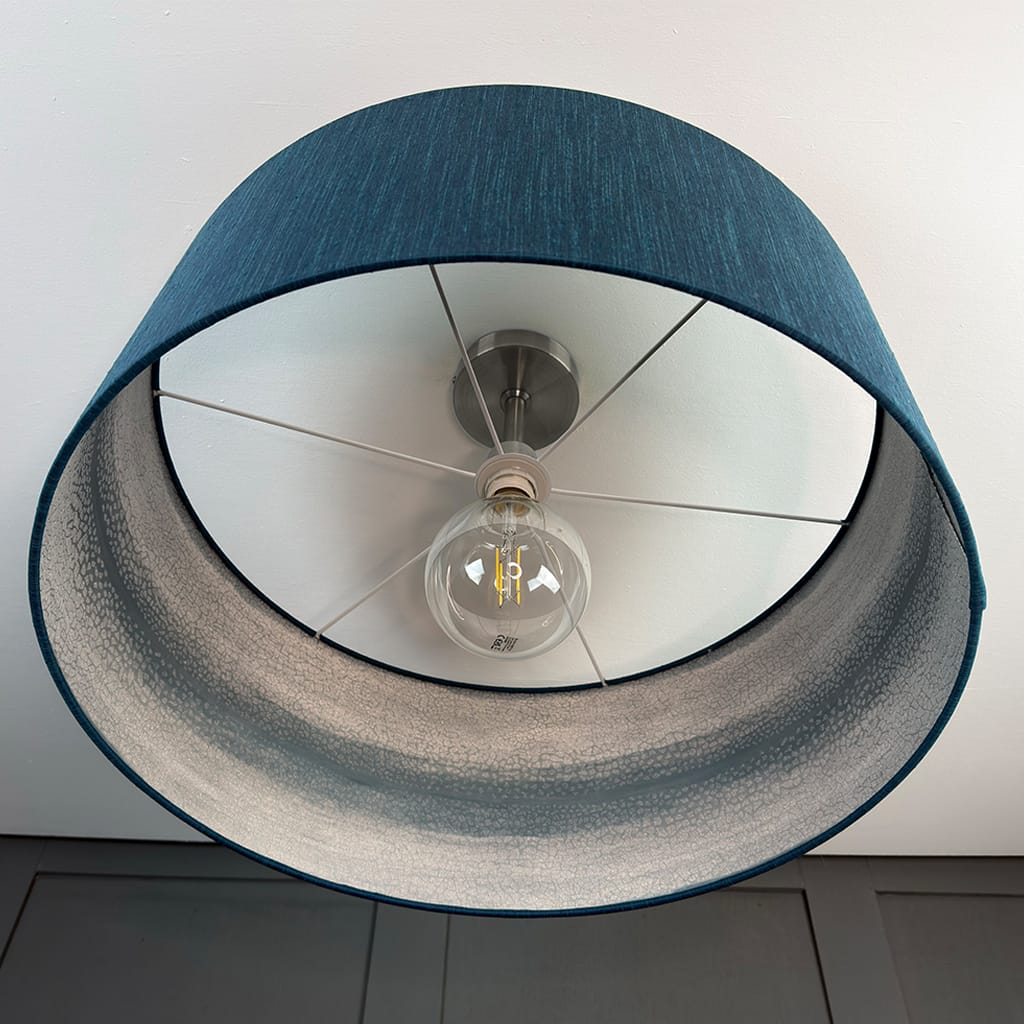 Otter Ferry Wallpaper Lined Pendant Shade with Tussah Sapphire