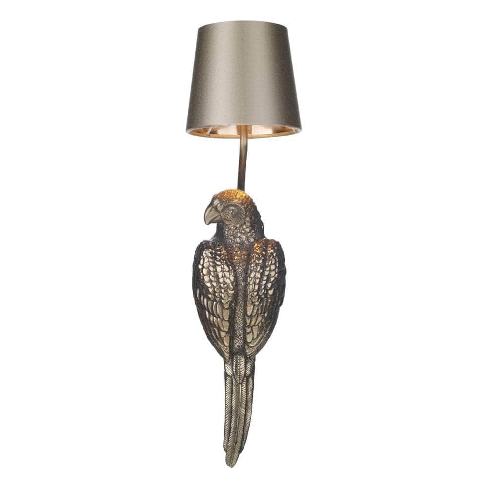 David Hunt Parrot Wall Light Bronze With Almond Cream Shade