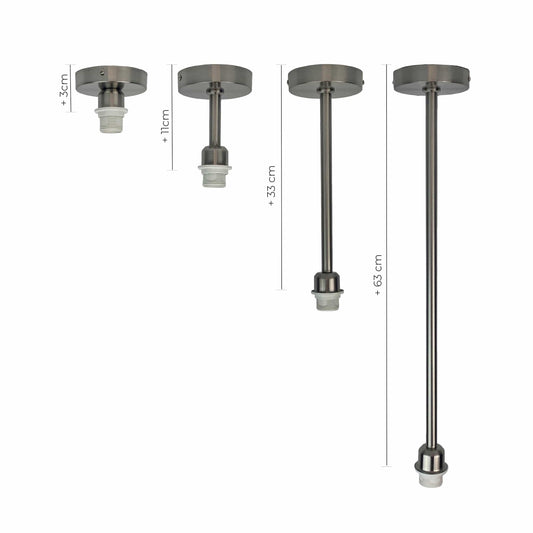 Brushed Steel Pendant Light Fitting