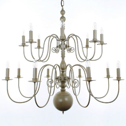 Flemish 16 Light Cream Painted Chandelier