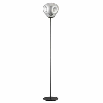 Nina Chrome Glass & Black Floor Lamp