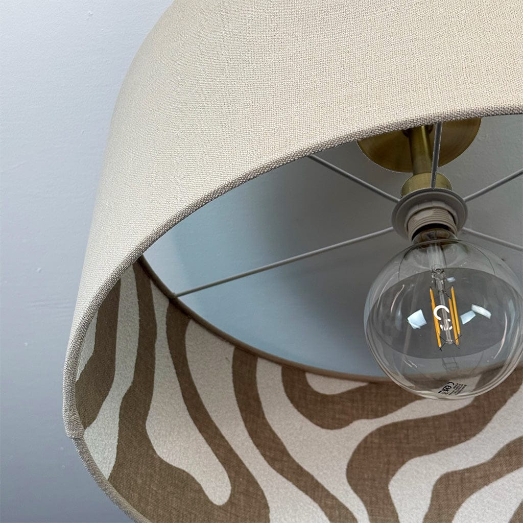 Parchment Linen Pendant Shade Lined with Boucle Sigrid Birch