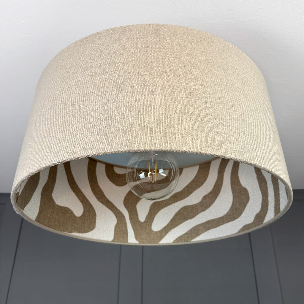 Parchment Linen Pendant Shade Lined with Boucle Sigrid Birch