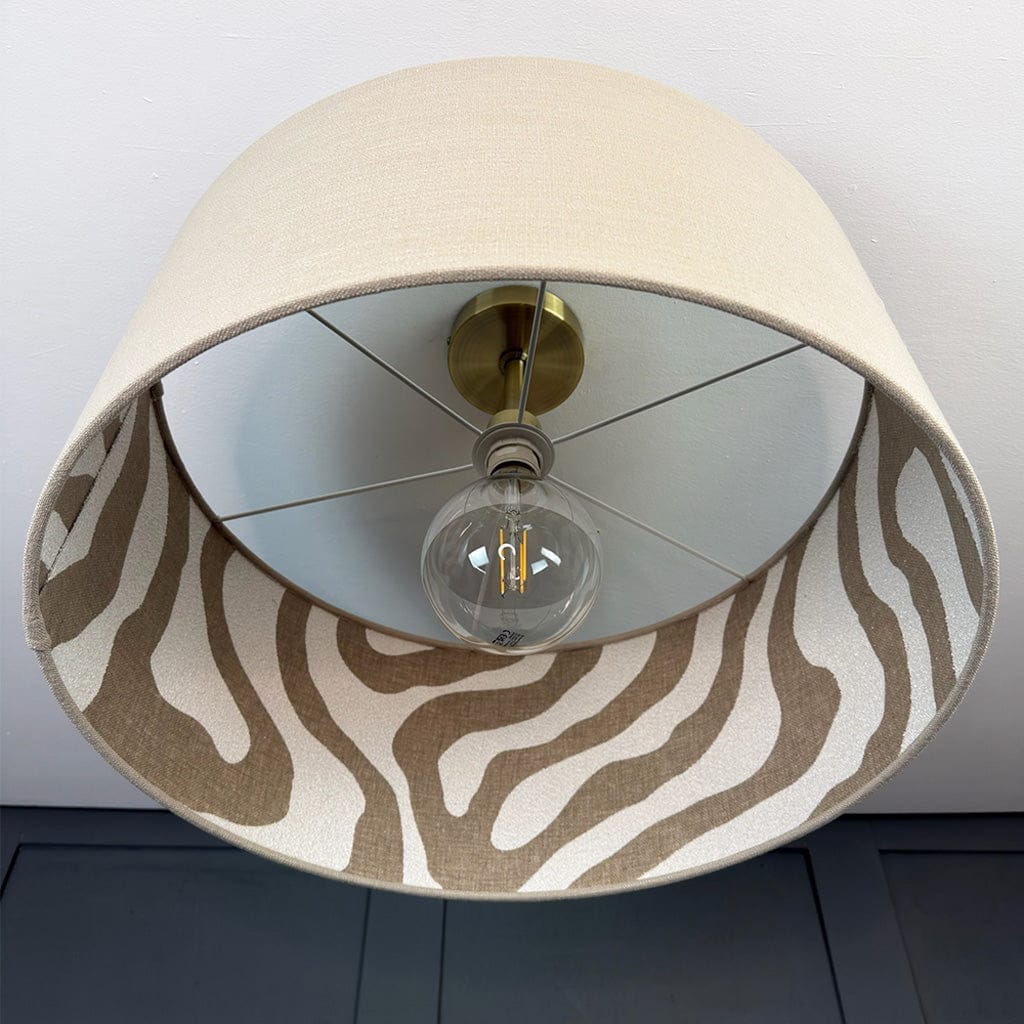 Parchment Linen Pendant Shade Lined with Boucle Sigrid Birch