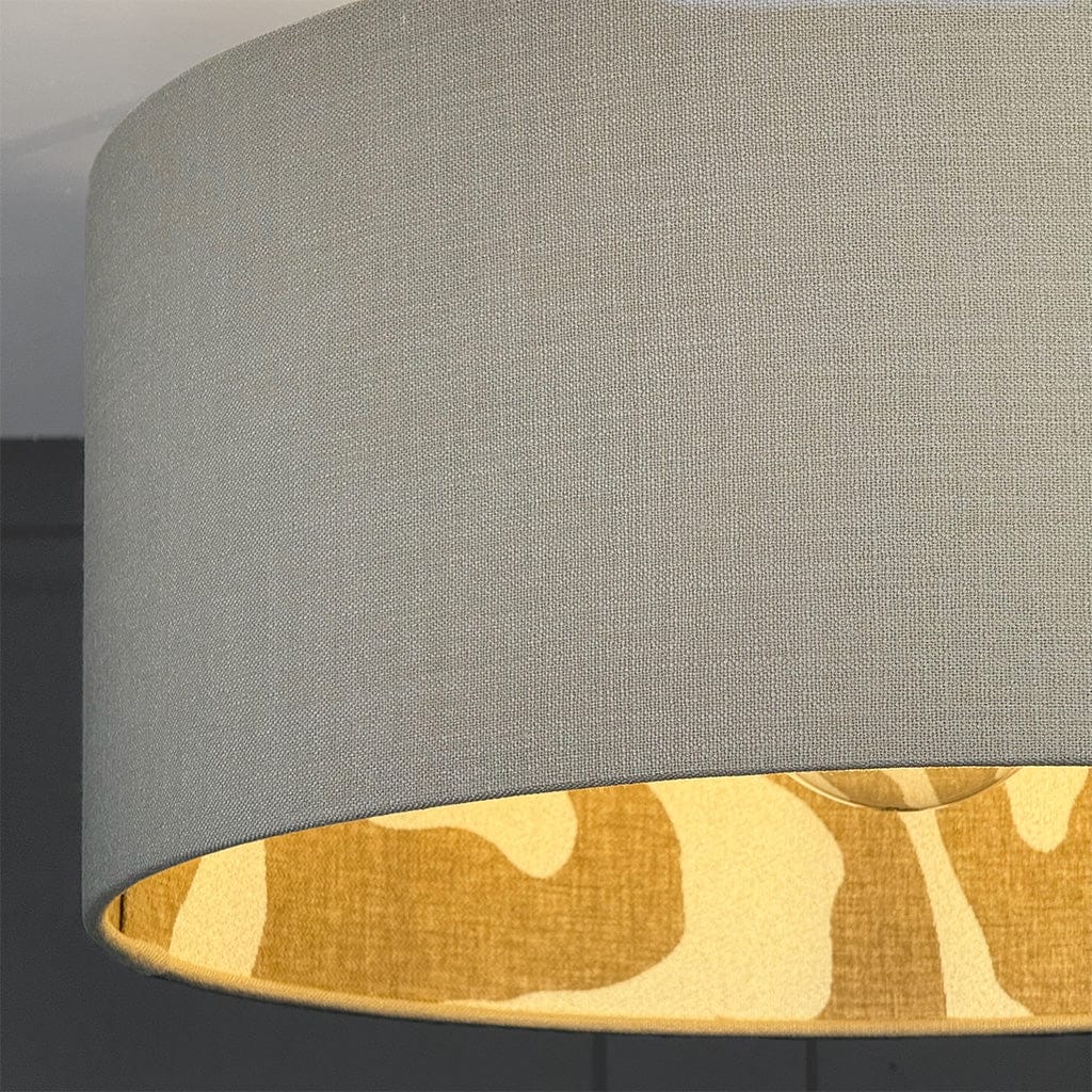 Parchment Linen Pendant Shade Lined with Boucle Sigrid Birch