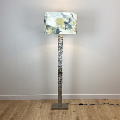 Paperbark Large Floor Lamp Luxuriant Silver with Choice of Harlequin Shade