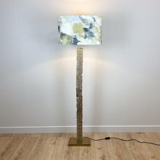 Paperbark Large Floor Lamp Opulent Gold with Choice of Harlequin Shade