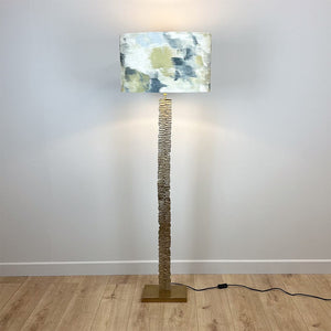 Paperbark Large Floor Lamp Opulent Gold with choice of Harlequin Lamp Shade