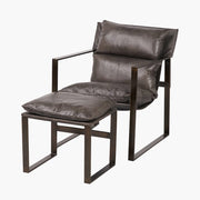 Peppercorn Leather Chair & Footstool