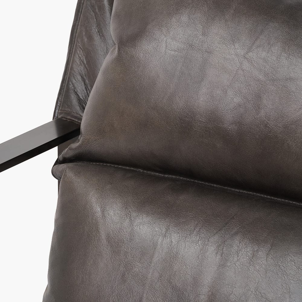 Peppercorn Leather Chair & Footstool
