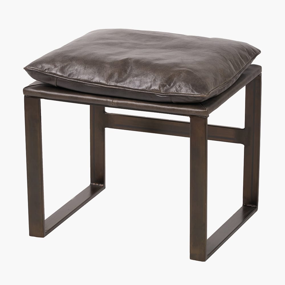 Peppercorn Leather Chair & Footstool