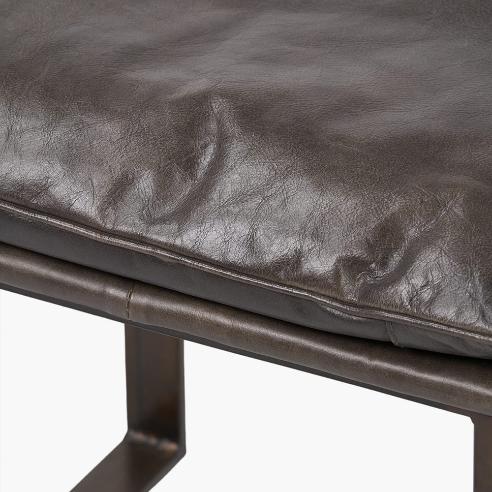 Peppercorn Leather Chair & Footstool