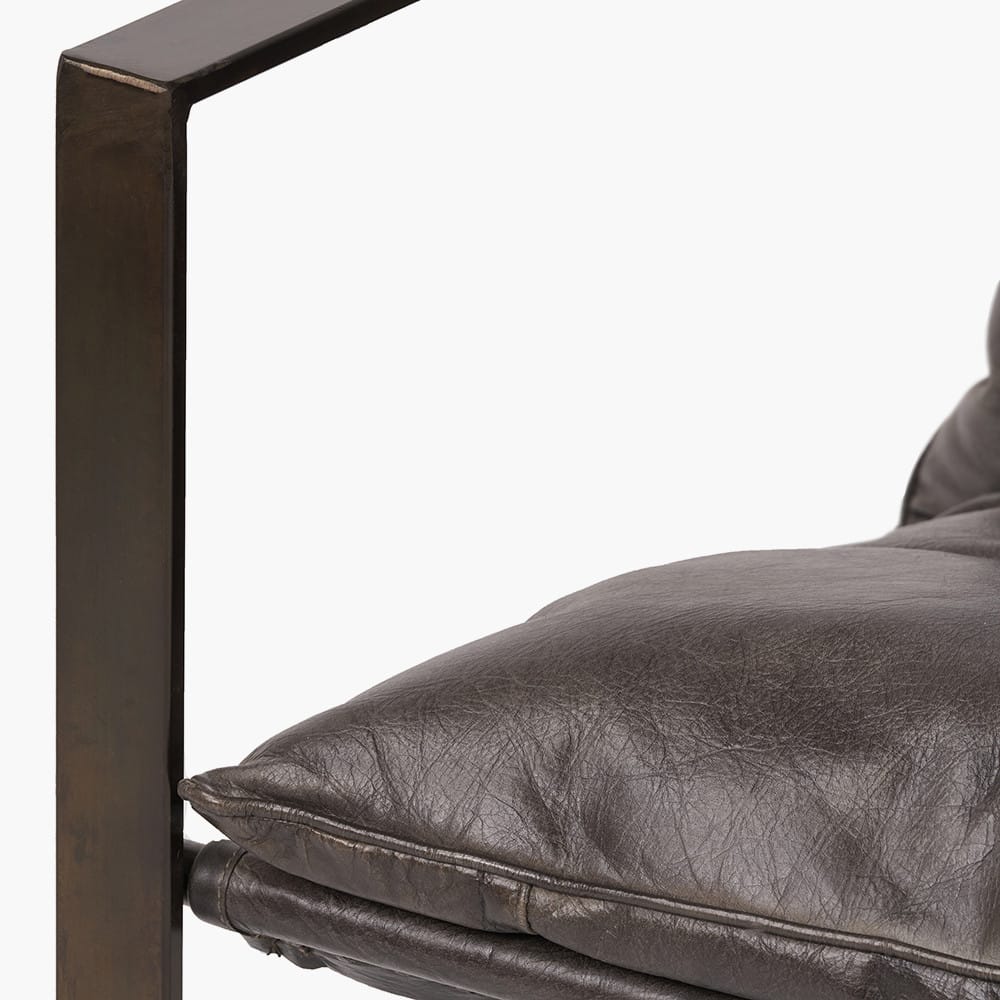 Peppercorn Leather Chair & Footstool