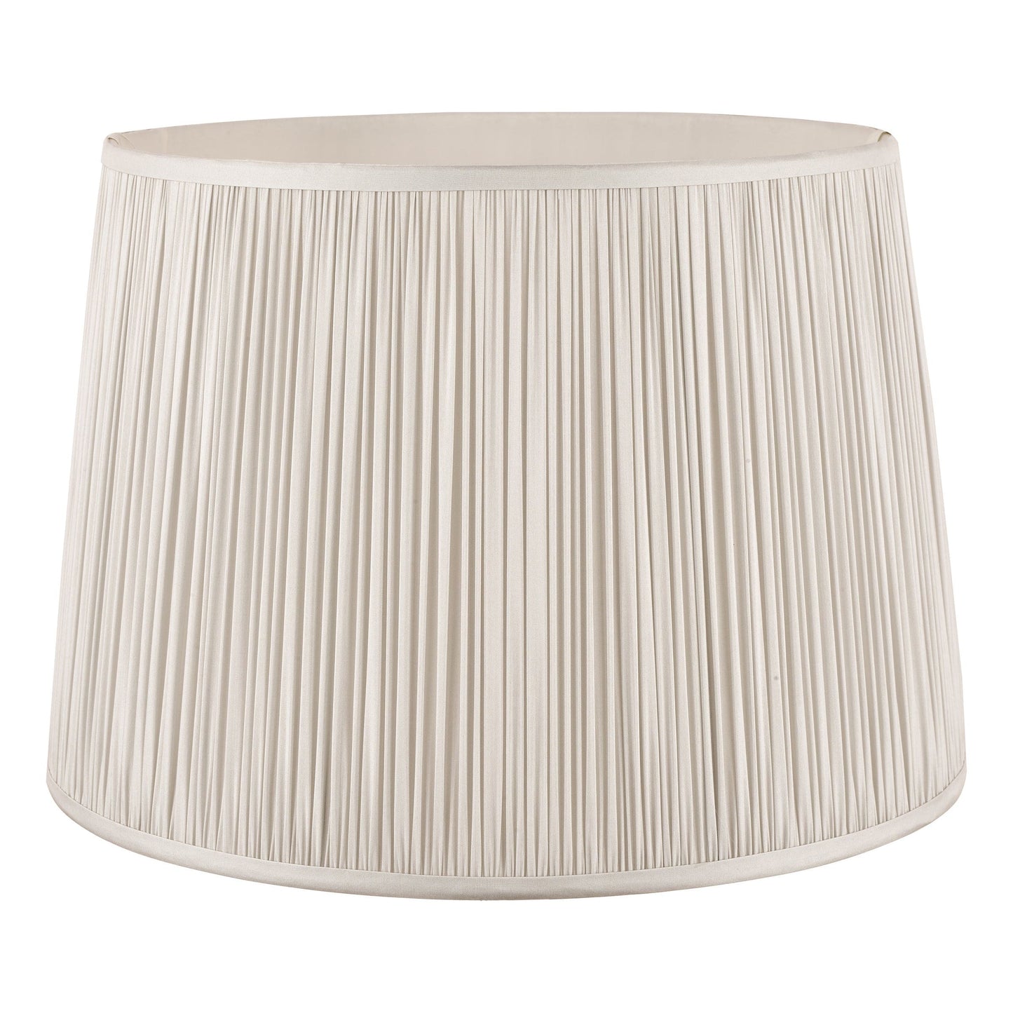 Silver pleated lampshade on a white background