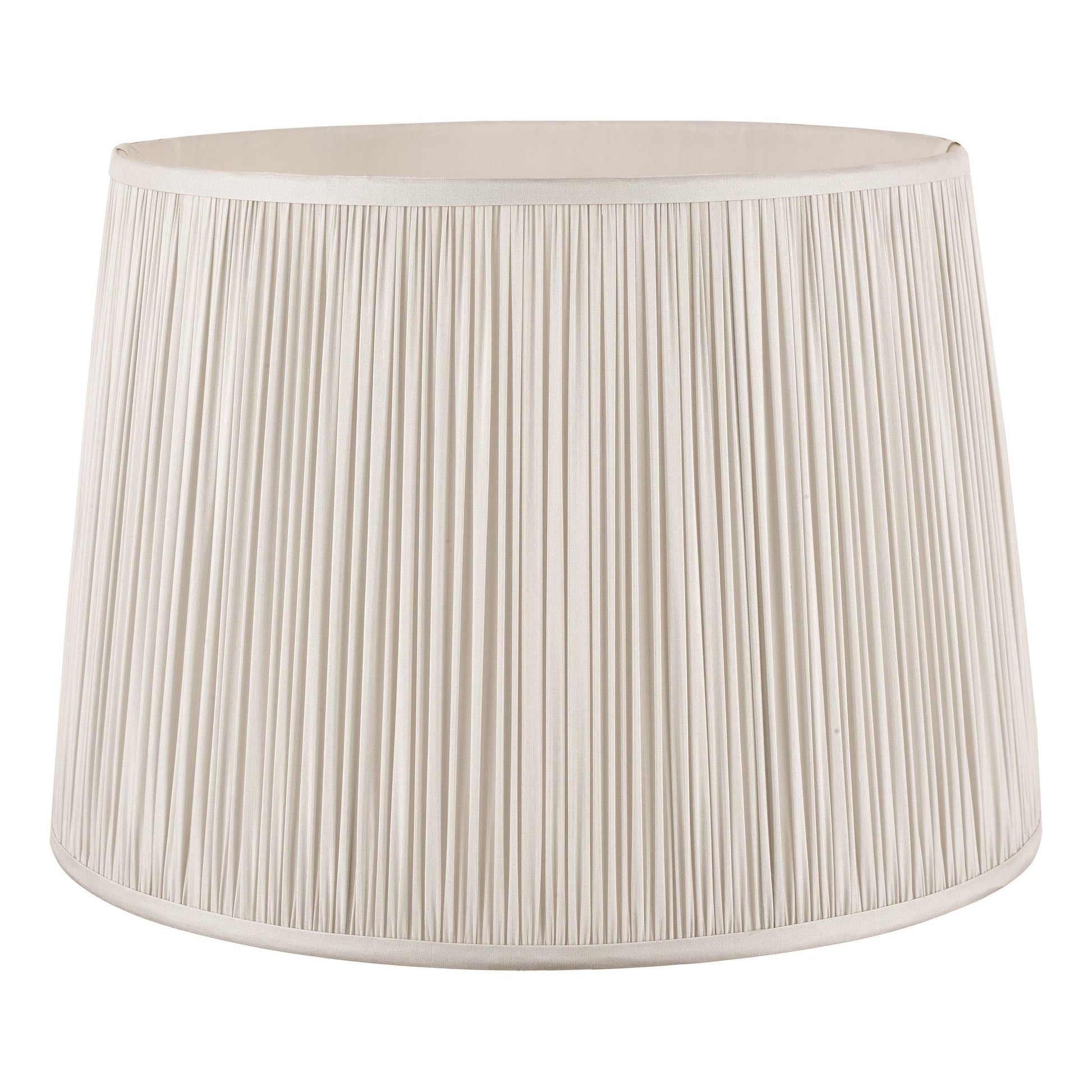 Silver pleated lampshade on a white background