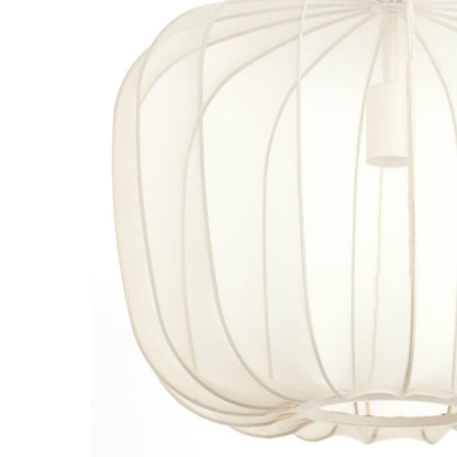White woven lampshade on a white background