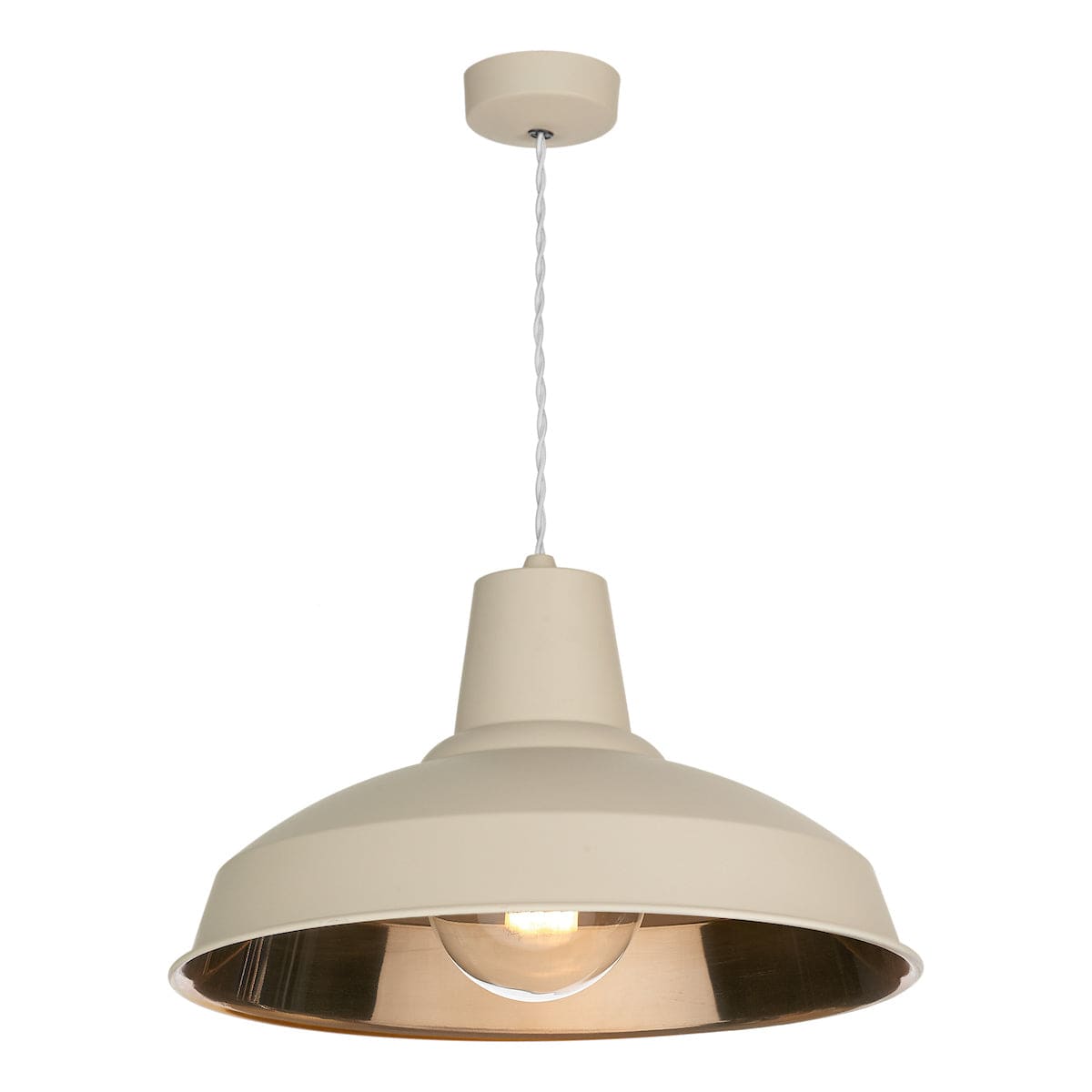 David Hunt Reclamation Cotswold Cream & Polished Copper Pendant