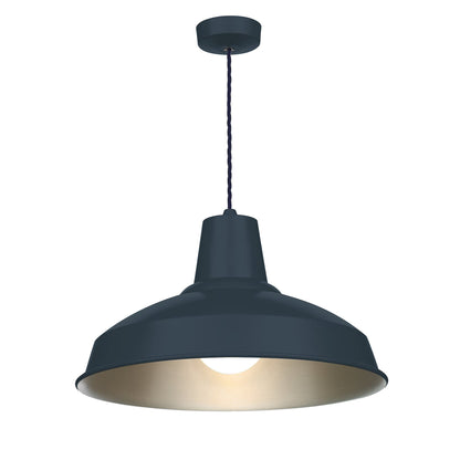 David Hunt Reclamation Smoke Blue & Brushed Chrome Pendant