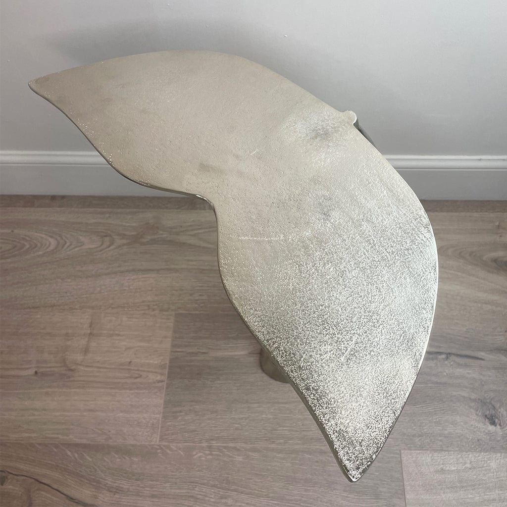 Raw Nickel Mermaid Tail Side Table