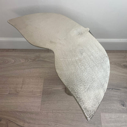 Raw Nickel Mermaid Tail Side Table