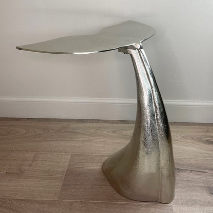 Raw Nickel Mermaid Tail Side Table