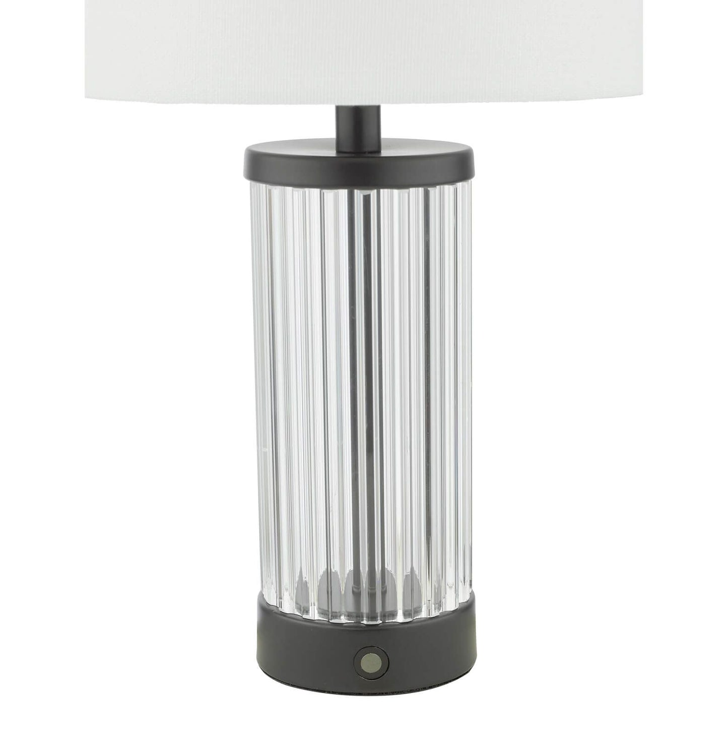Rechargeable Black Table Lamp with Shade
