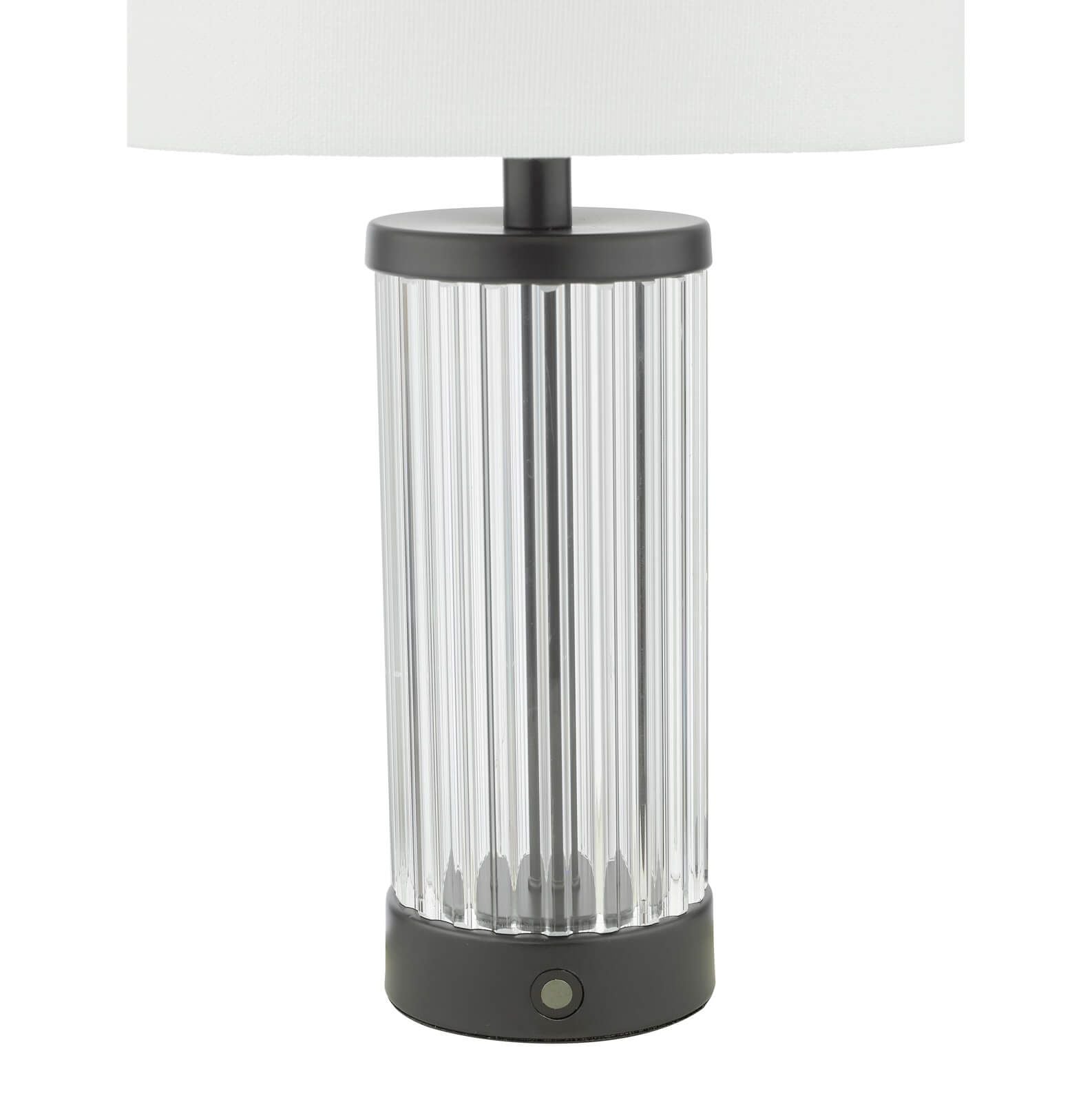 Rechargeable Black Table Lamp with Shade