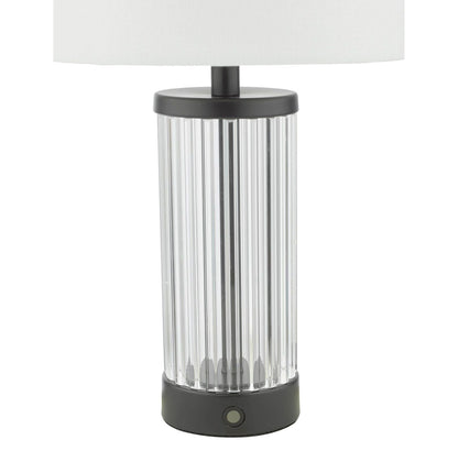 Rechargeable Black Table Lamp with Shade