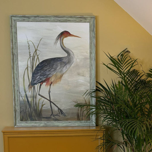 Red Head Heron Print