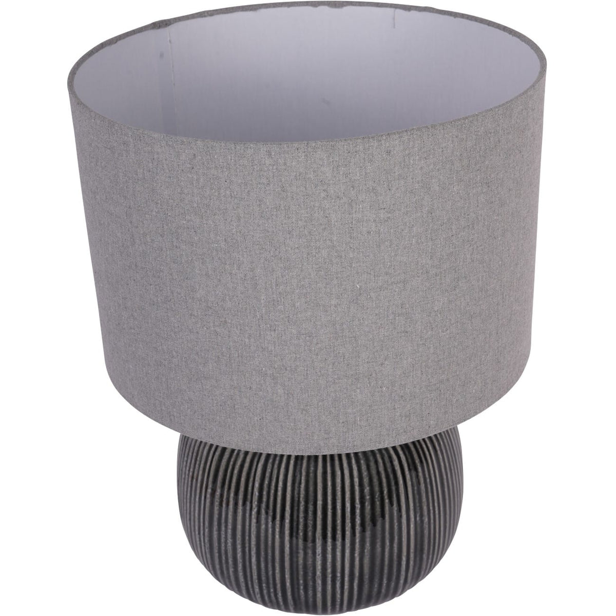 Gray textured lampshade on a white background