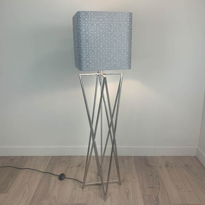 Renzo Brushed Steel Floor Lamp with Choice of Rocke Bespoke Shade