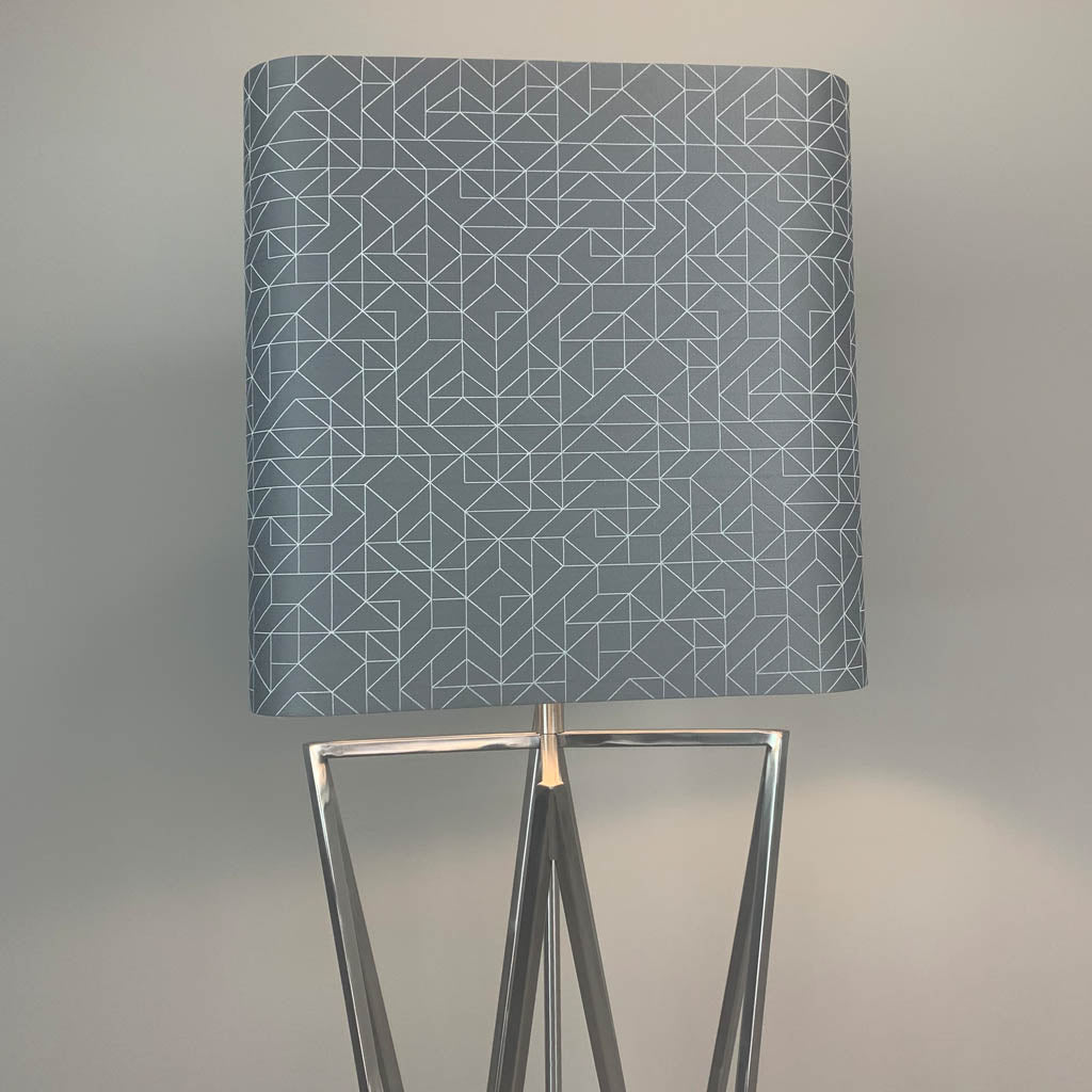 Renzo Brushed Steel Floor Lamp with Choice of Rocke Bespoke Shade