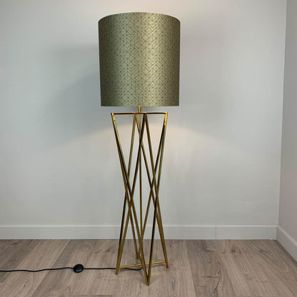 Renzo Gold Floor Lamp with Choice of Rocke Bespoke Shade