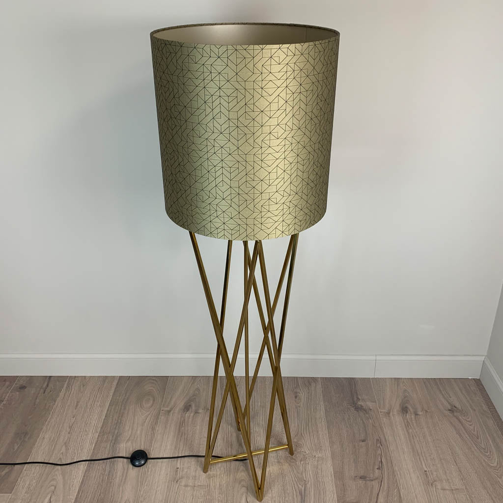 Renzo Gold Floor Lamp with Choice of Rocke Bespoke Shade