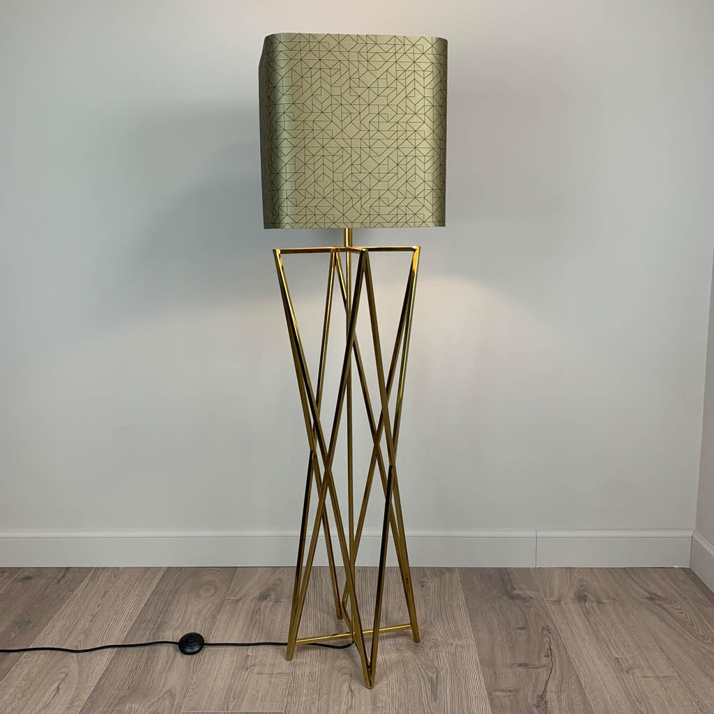 Renzo Gold Floor Lamp with Choice of Rocke Bespoke Shade