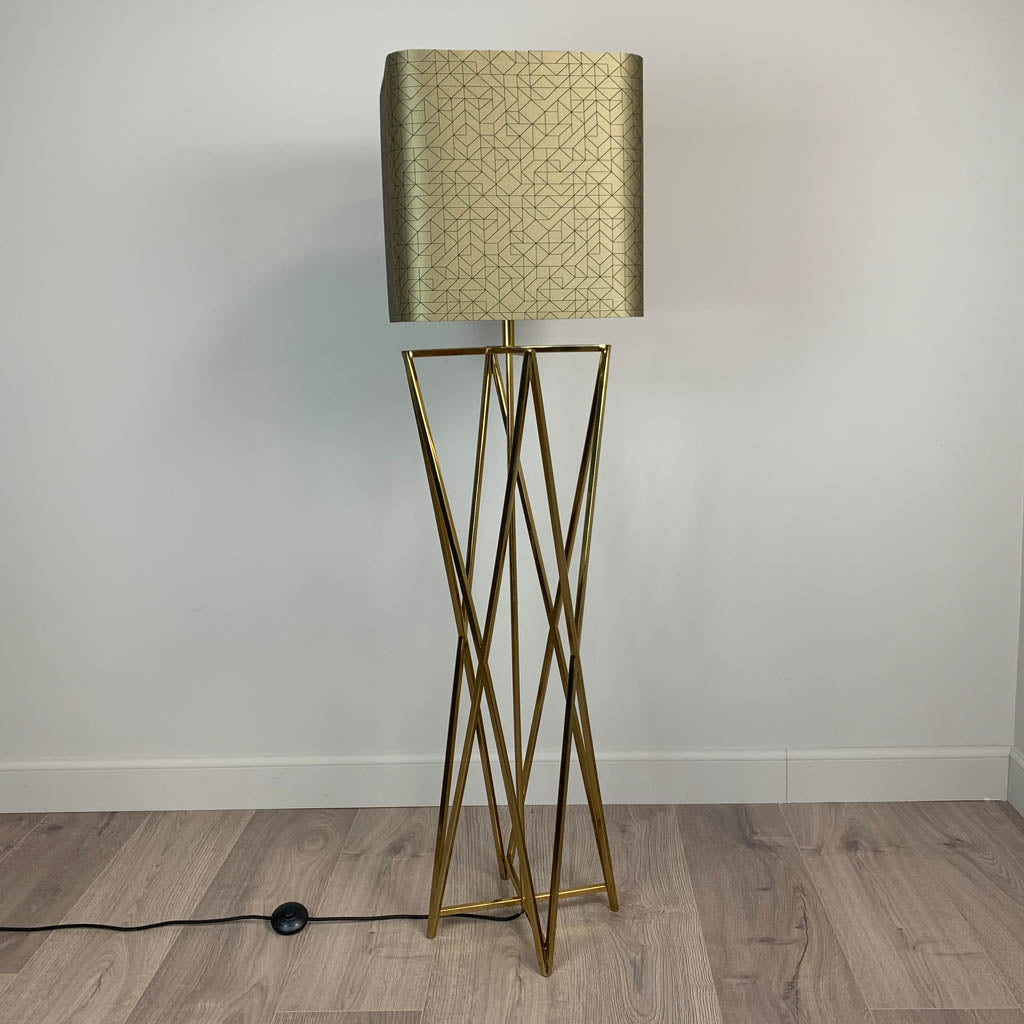 Renzo Gold Floor Lamp with Choice of Rocke Bespoke Shade