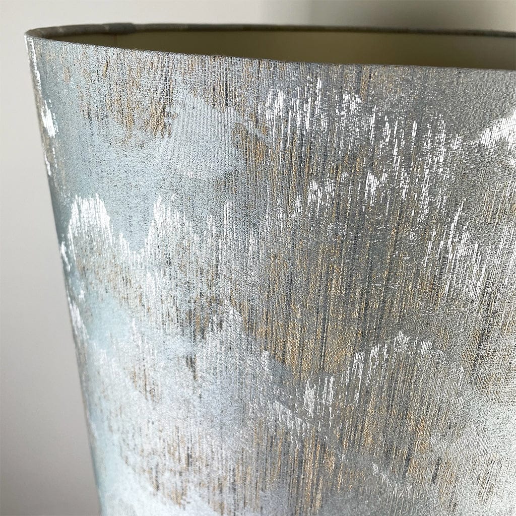 Renzo Gold Floor Lamp with Deep Shade in Tai Shale