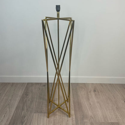 Renzo Gold Floor Lamp with Velvet Ikat Shade