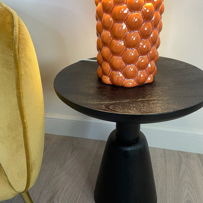 Rowan Curved Top Black End Table