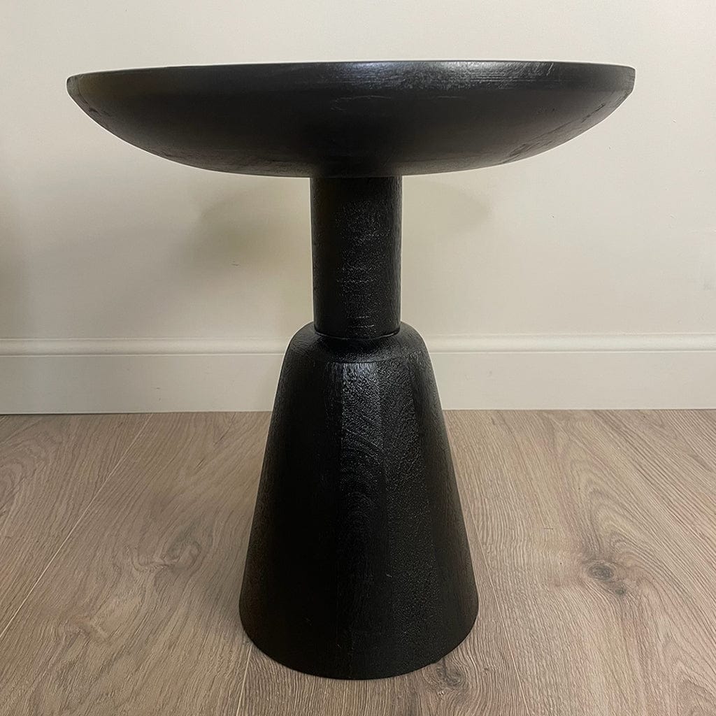 Rowan Curved Top Black End Table